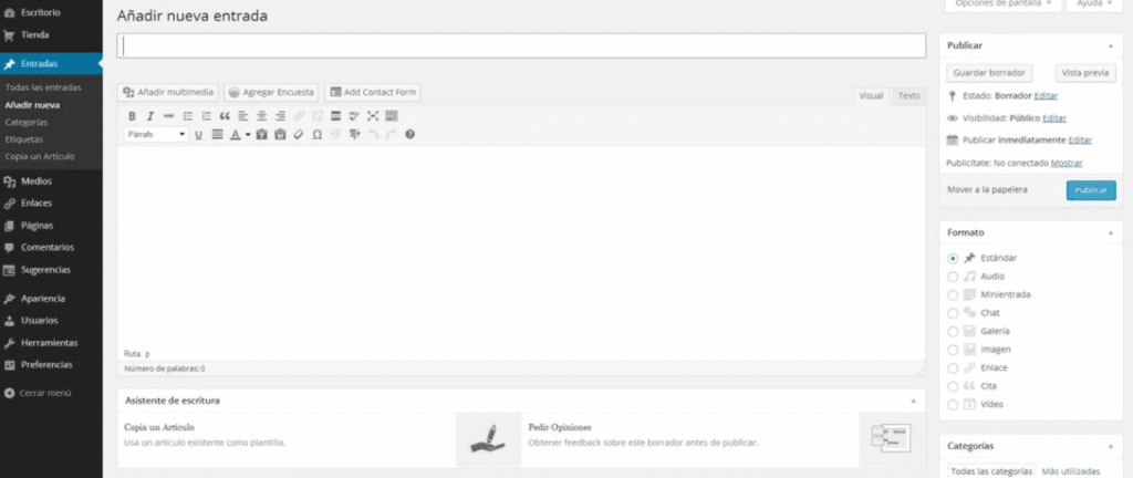 Gestion conenido WordPress