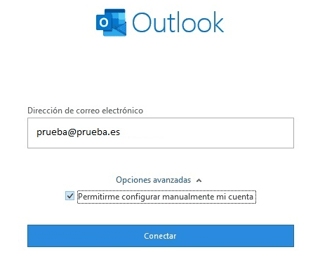Configurar correo en Outlook 3 Ventana correo outlook