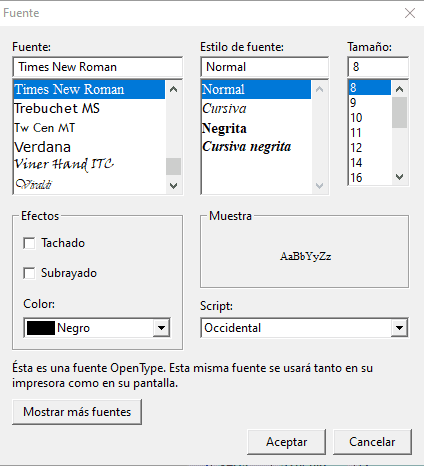 Diseña tu formato en PowerGest 27 Ventana tipografia