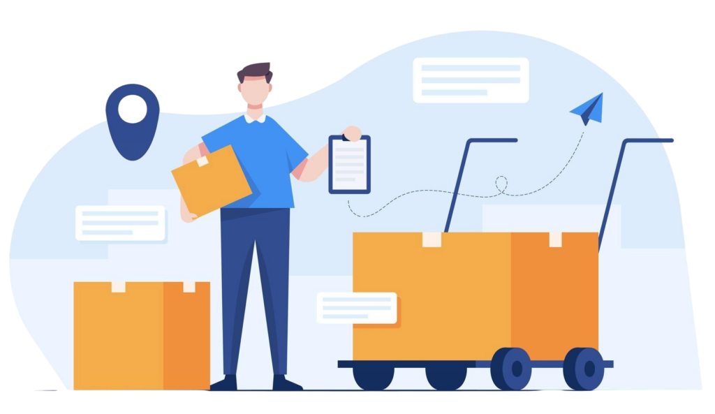 personal almacen uniforme carga caja paquete verificacion producto almacen entrega almacenamiento logistico entrega logistica industria transporte camiones entrega comercial e1758624786342